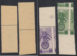 1945 Egypt Arab Nations Conference In Royal Oblique Perfs Complete Set 2values Watermark Paper With Side Of Sheet S.G.30 - Neufs