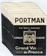 10 Etiquettes Neuves VIN DOUX NATUREL PORTMAN, Cépage Classé, Surface Glacée - Collections, Lots & Séries