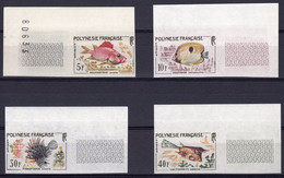 French Polinesia 1962, Fishes, 4Val IMPERFORATED - Pesci