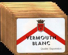 10 Etiquettes Neuves Vermouth Blanc - Collections, Lots & Séries