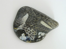 Original Painting Of A Prairie Falcon Hand Painted On A Beach Stone Paperweight Decoration - Fermacarte