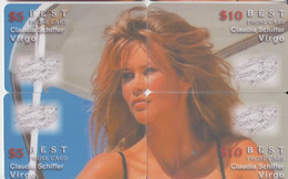 USA FASHION MODEL CLAUDIA SCHIFFER PUZZLE OF 4 CARDS + 1 CARD - Mode