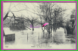 CP 75 PARIS - La Crue De La Seine Le Square Du Pont Royale - Alluvioni Del 1910