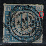 119 Itzehoe (Bhf) Auf 1 1/4 Shillinge Blau - Schleswig Holstein Nr. 7 Mit Kl. Abart - Schleswig-Holstein