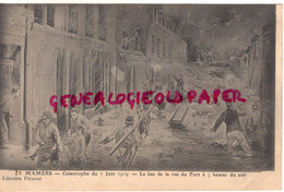 72- MAMERS-  CATASTROPHE DU 7 JUIN 1904- LE BAS DE LA RUE DU FORT A 5 HEURES DU SOIR- L. GUY-EDITEUR LIBRAIRIE FLEURIEL - Mamers