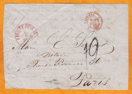 1866 - Lettre Pliée En Français D'Amsterdam Vers Paris, France - Entrée Valenciennes - Cad Transit Et Arrivée - Briefe U. Dokumente