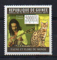 Bengal. Frank Zappa - Cat Stamp (Guinea 2011) MNH (1W1876) - Hauskatzen