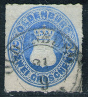 Oldenburg 21/9 (schwarz) Auf 2 Groschen Blau - Oldenburg Nr. 18 B - Pracht - Oldenburg