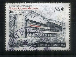 Lycée Français "Comte De Foix" Andorra. 40 Ième Anniversaire., Un Timbre Oblitéré,1 ère Qualité,haute Faciale,année 2020 - Used Stamps