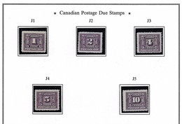 CANADA 1906-1928 FIRST POSTAGE DUE ISSUE  SCOTT J1*-J5* CV US 185.00  .jpg - Postage Due