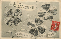 SAINT ETIENNE JE VOUS ENVOIE CE PORTE BONHEUR CARTE MULTIVUES - Saint Etienne