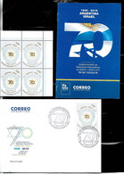 ARGENTINA 2019 ISRAEL 70°ANIV JUDAICA JEWISH PACK POST BROCHURE+ FDC,+BLOC OF 4 MNH - Otros & Sin Clasificación