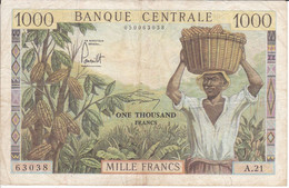 BILLETE DE CAMERUN DE 1000 FRANCS DEL AÑO 1962  (BANKNOTE) - Camerún