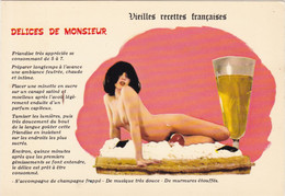 CARTE FANTAISIE. HUMOUR SEXY. VIEILLES RECETTES FRANCAISES.  " DELICES DE MONSIEUR". + TEXTE - Humor