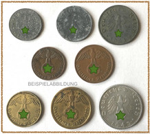 3. Reich 1937-43, 8 Versch. Münzen 1, 2, 5, 10 Und 50 Pfennig Alle Mit HK - Colecciones Completas Y Lotes