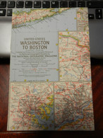 1) NATIONAL GEOGRAPHIC UNITED STATES WASHINGTON TO BOSTON 1962 - World