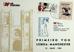 1981 Portugal 1º Voo / First Flight TAP Lisboa - Manchester - Briefe U. Dokumente