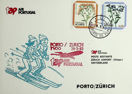 1982 Portugal 1º Voo / First Flight TAP Porto - Zurich - Covers & Documents