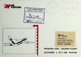 1983 Portugal 1º Voo TAP Lisboa - Londres Em Lockheed L-1011 Tristar - Lettres & Documents