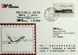1983 Portugal 20º Aniversário Do 1º Voo A Jacto / First Jet Flight TAP Lisboa - Luanda - Brieven En Documenten