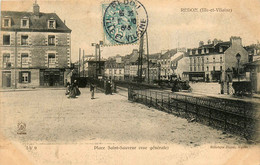 Redon * La Place St Sauveur * Passage à Niveau * Ligne Chemin De Fer Ille Et Vilaine * Hôtel De France - Redon