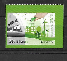 Iceland MNH Vélo Cycling Fiets Fahrrad BICYCLE Europa Cept 2016 Windmill Self Adhesive Stamp Fom Booklet Cyclism Green - Markenheftchen