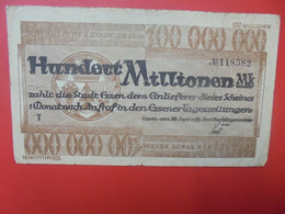 ESSEN 100 MILLIONEN MARK 1923 Circuler - Collections