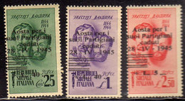 CLN AOSTA 1945 FRATELLI BANDIERA SOPRASTAMPATO PER I SUOI PARTIGIANI CADUTI 28-4-1945 SERIE COMPLETA COMPLETE SET MNH - Centraal Comité Van Het Nationaal Verzet (CLN)