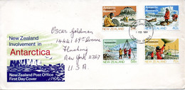 NOUVELLE-ZELANDE. N°859-62 De 1984 Sur Enveloppe 1er Jour Ayant Circulé. Recherches Antarctiques. - Forschungsprogramme