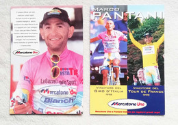 Cartolina Marco Pantani E Mercatone Uno - Lotto Di 2 - Sportsmen