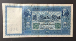 Banknote Reichsbanknote 100 Mark 1910 GRÜN Deutschland Germany - 100 Mark