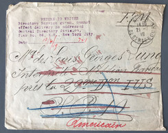 France WW1 - Griffes RETURN TO U.S.A Sur Enveloppe En FM - (C1981) - 1. Weltkrieg 1914-1918