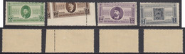 1946 Egypt  Postals First Stamp Semi In Royal Perfs   Oblique Perforation Complete Set4 Values Watermark Paper  S.G 307- - Unused Stamps