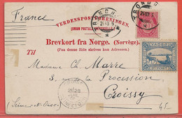 POLAIRE NORVEGE CARTE DE TRONDHJEM POUR CROISSY FRANCE - Altri & Non Classificati