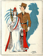 Générale DE GAULLE * CPA Illustrateur * Avec Marianne * Caricature * WW2 * Président * Militaria - Personaggi