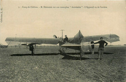 Camp De Châlons * M DEMANEST Sur Son Monoplan Antoinette * Appareil Vu De L'arrière * Avion Aviation - Camp De Châlons - Mourmelon