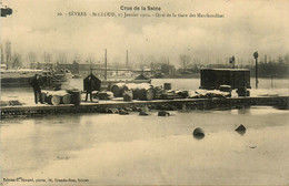 Sèvres * St Cloud * 27 Janvier 1910 * Crue De La Seine Inondation * Quai De La Gare Des Marchandises * Ligne Chemin Fer - Sevres