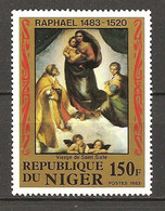 NIGER - 1983 5° Cent. Nascita RAFFAELLO Madonna Sistina Con S.Sisto II E S.Barbara (Gemaldegalerie, Dresda) Nuovo** MNH - Religión