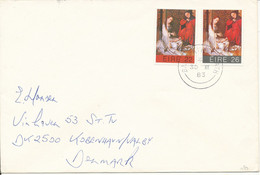 Ireland Cover Sent To Denmark 30-11-1983 With Complete Set Of 2 Christmas Stamps - Briefe U. Dokumente