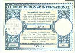 COUPON-REPONSE INTERNATIONAL -CANADA- 15 Cents-1967 - MONTREAL - 1953-.... Regering Van Elizabeth II