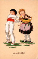 Pays Basque * Illustrateur RENAUDIN * Enfants En Tenues Du Pays * Pelote Basque Chistera Sport - Autres & Non Classés