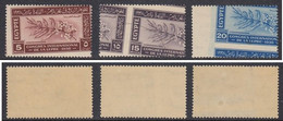 1938 Egypt Research Congress Royal Perforation Complete Set 3 Values S.G.273-275 MNH - Unused Stamps