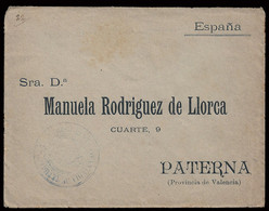 1898 - Carta Circulada De Cuba A Paterna Con Franquicia Militar "Regimiento De Infantería Tetuán" (violeta) - Military Service Stamp