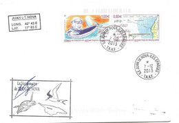 229 - 24 - Enveloppe Iles Eparses/Ile Juan De Nova 2013 - Cachet Illustré Avec Tortue - Schildpadden