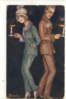 Carte Postale Ancienne Illustrateur A. Busi - Couple Avec Des Chandelles, Bougies - Busi, Adolfo