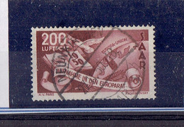 TP SARRE - PA N°13 - OB - 1950 - Posta Aerea