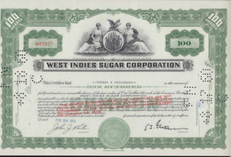 BON-335 CUBA SPAIN 1958 BONO DE 100 ACCIONES. WEST INDIES SUGAR CORPORATION. - España