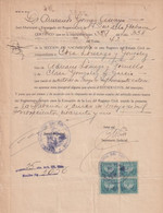 REP-412 CUBA REPUBLICA (LG1912) REVENUE 1941 DOCS 5c (4) SELLO DEL TIMBRE. - Segnatasse