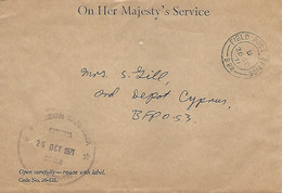 UK 1971 FPO 998 RAF Dhekelia Cyprus Souvereign Base Area Forces Official Domestic Cover - Militaria