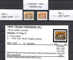 Hungary 1979. Nyirbator Stamp TYPE 1 (bright Gumm) And TYPE 2. (matt Gumm) + Color Differents Stamp MNH (**) - Variedades Y Curiosidades